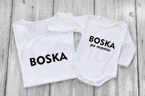 Boska i Boska po mamie komplet białych koszulek dla mamy i córki.jpg