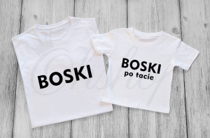 Boski i Boski po tacie komplet białych koszulek dla taty i syna.jpg