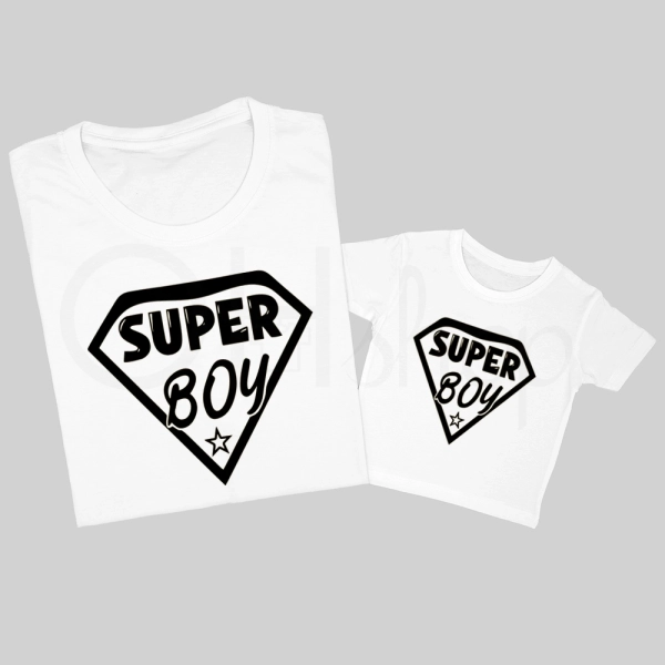 Komplet-koszulek-tata-dziecko-super-boy-czarne.webp