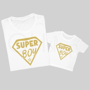 Komplet-koszulek-tata-dziecko-super-boy-złote.webp