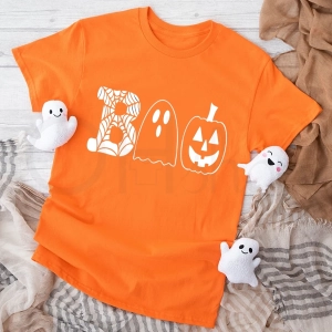 Pomarańczowa-koszulka-dziecięca-na-halloween-boo.webp