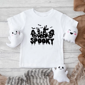 Biała-koszulka-dziecięca-na-halloween-spooky.webp