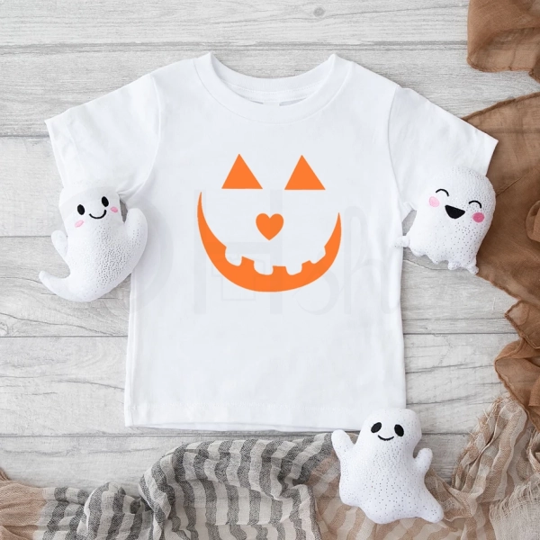 Biała-koszulka-dla-dziewczynki-na-halloween-uśmiech.webp