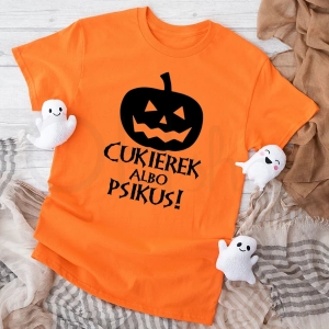 Pomarańczowa-koszulka-dziecięca-na-halloween-cukierek-albo-psikus.webp
