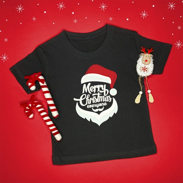 Czarna-koszulka-dziecięca-Merry-Christmas-everyone.webp