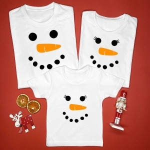 Bałwanek zestaw koszulek dla całej rodziny na święta