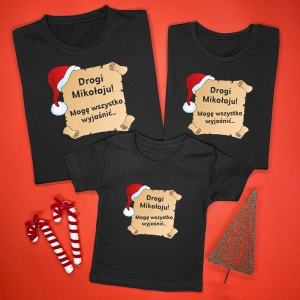 Czarne-koszulki-komplet-rodzinny-list-do-Świętego-Mikołaja.webp