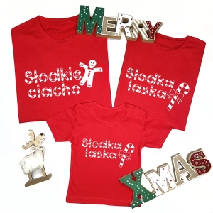 Czerwone-koszulki-zestaw-rodzinny-słodka-laska-słodkie-ciacho-nadruk-biały.webp