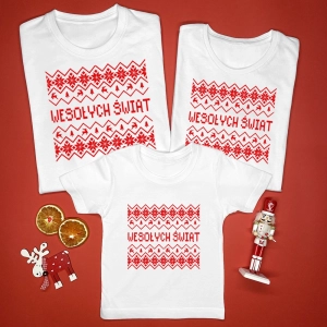 Białe-koszulki-zestaw-rodzinny-wesołych-świąt-wzorek-sweterka-kolor-czerwony.webp