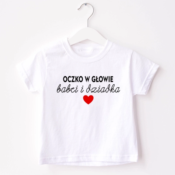 Biała-koszulka-dziecięca-oczko-w-głowie.webp