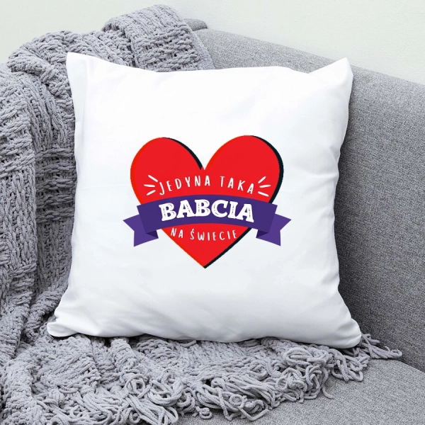 Poduszka-biała-z-nadrukiem-jedyna-taka-babcia-na-świecie.webp