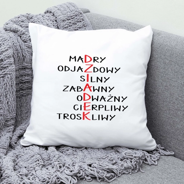 Poduszka-biała-z-nadrukiem-dziadek-krzyżówka.webp