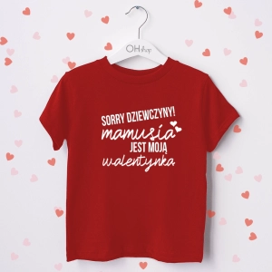 Czerwona-koszulka-dziecięca-sorry-mamusia-jest-moją-walentynką.webp