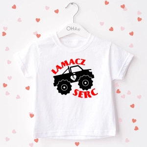 Biała-koszulka-dziecięca-łamacz-serc-monster-truck.webp