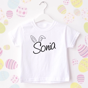 Imię z uszkami body niemowlęce lub koszulka dziecięca