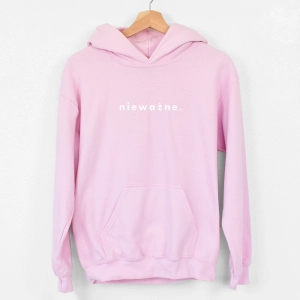 Różowa-bluza-damska-z-kapturem-niewazne.webp