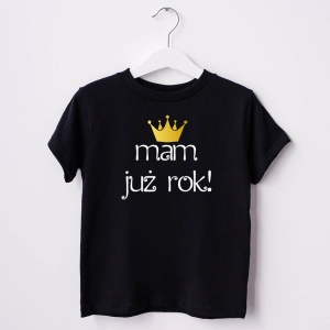 Czarna-koszulka-dziecięca-mam-już-rok.webp