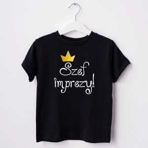 Czarna-koszulka-dziecięca-szef-imprezy.webp