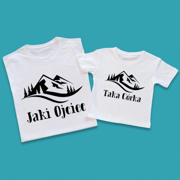 Koszulki-białe-jaki-ojciec-taka-córka-góry.webp