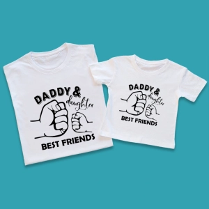 Koszulki-białe-daddy-daughter-best-friends-pięści.webp