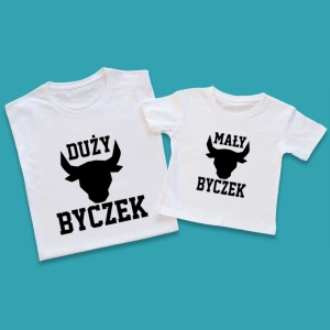 Koszulki-białe-duży-mały-byczek.webp