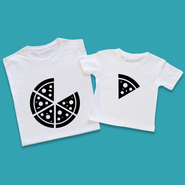 Koszulki-białe-tata-dziecko-pizza.webp