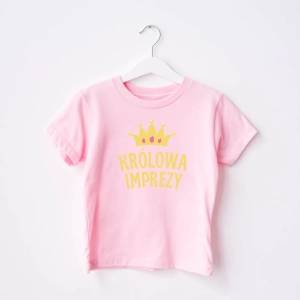 Rozowa-koszulka-dziecięca-królowa-imprezy.webp