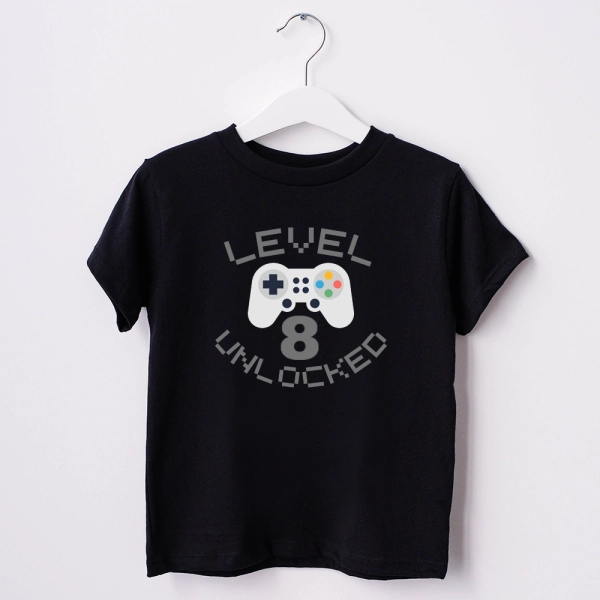 Czarna-koszulka-dziecięca-level.webp