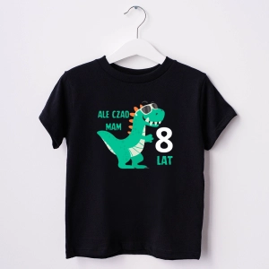 Czarna-koszulka-dziecięca-ale-czad-dinozaur.webp