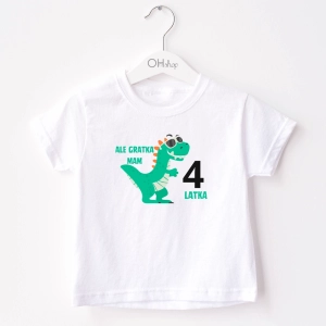 Biała-koszulka-dziecięca-ale-gratka-dinozaur.webp