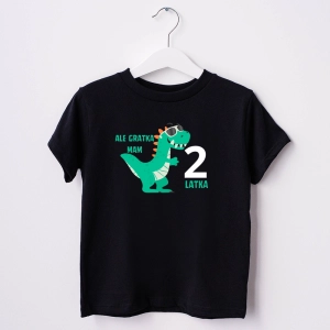 Czarna-koszulka-dziecięca-ale-gratka-dinozaur.webp