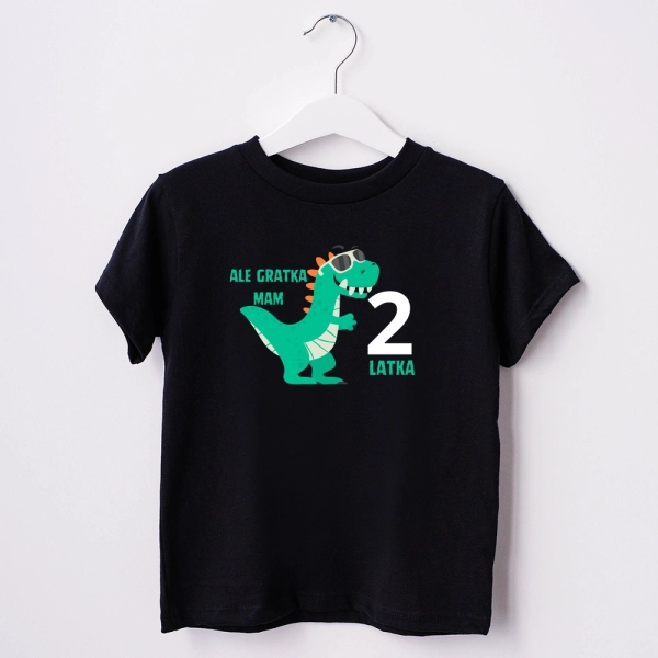 Czarna-koszulka-dziecięca-ale-gratka-dinozaur.webp
