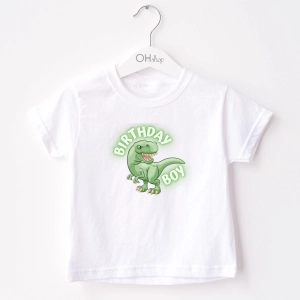 Biała-koszulka-dziecięca-dinozaur-birthday-boy.webp