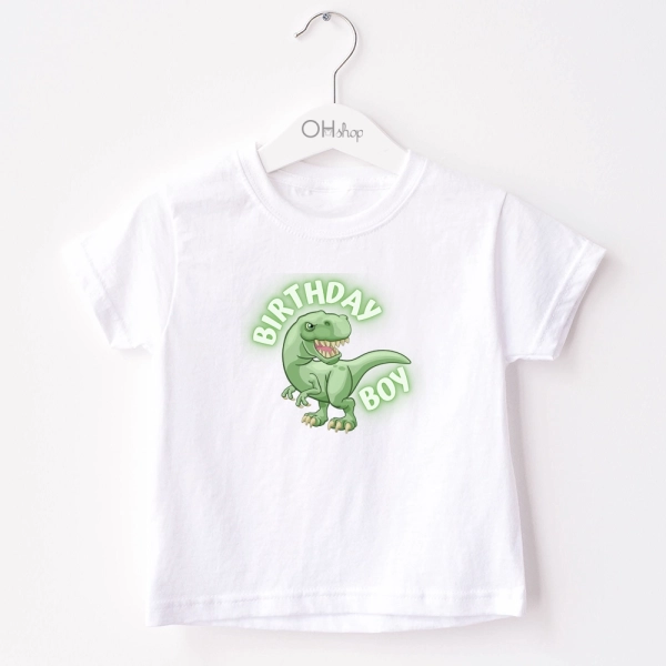Biała-koszulka-dziecięca-dinozaur-birthday-boy.webp