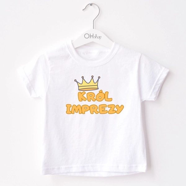 Biała-koszulka-dziecięca-król-imprezy.webp