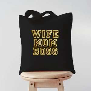 Torba zakupowa z nadrukiem Wife Mom Boss