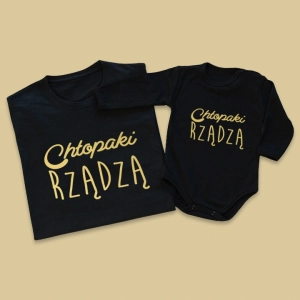 Koszulka-body-czarne-tata-syn-chłopaki-rządzą-złoty.webp