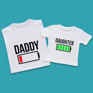 Koszulki-białe-bateria-dad-daughter-tata-córka.webp