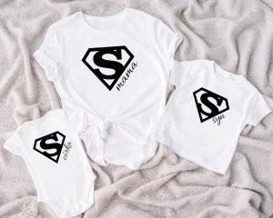 Super mama / komplet koszulek dla mamy i 2 dzieci