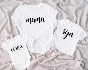 Zestaw jednakowych koszulek dla mamy i 2 dzieci