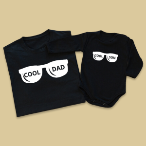 Cool Dad Cool Son okulary komplet koszulek dla taty i syna