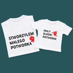 Koszulki-białe-tata-dziecko-stworzyłem-potworka.webp