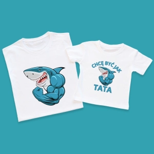 Koszulki-białe-tata-syn-rekin-chcę-być-jak-tata.webp