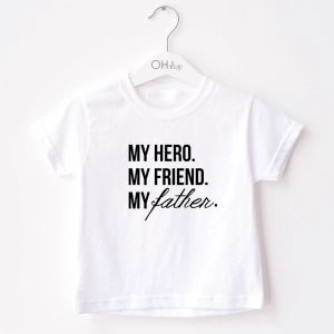 Biała-koszulka-dziecięca-my-hero-father.webp