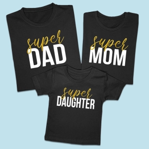 Komplet koszulek Super Dad Super Mom