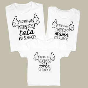 Zestaw rodzinny tak wygląda najlepszy tata, mama, dziecko na świecie