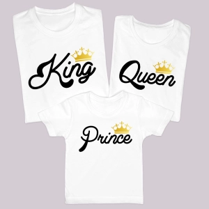 Koszulki dla rodziny z nadrukiem King Queen Prince lub Princess