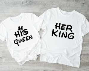 Białe-koszulki-dla-pary-his-gueen-her-king.webp