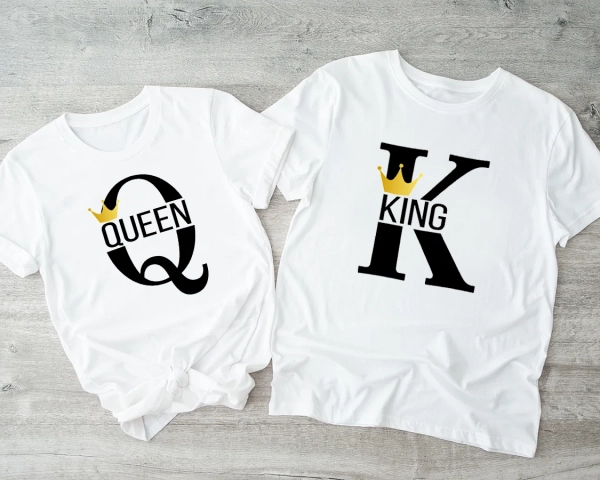 Białe-koszulki-dla-pary-king-queen-duże-litery-korona.webp
