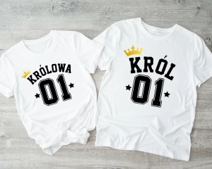 Królowa Król 01 komplet koszulek dla pary